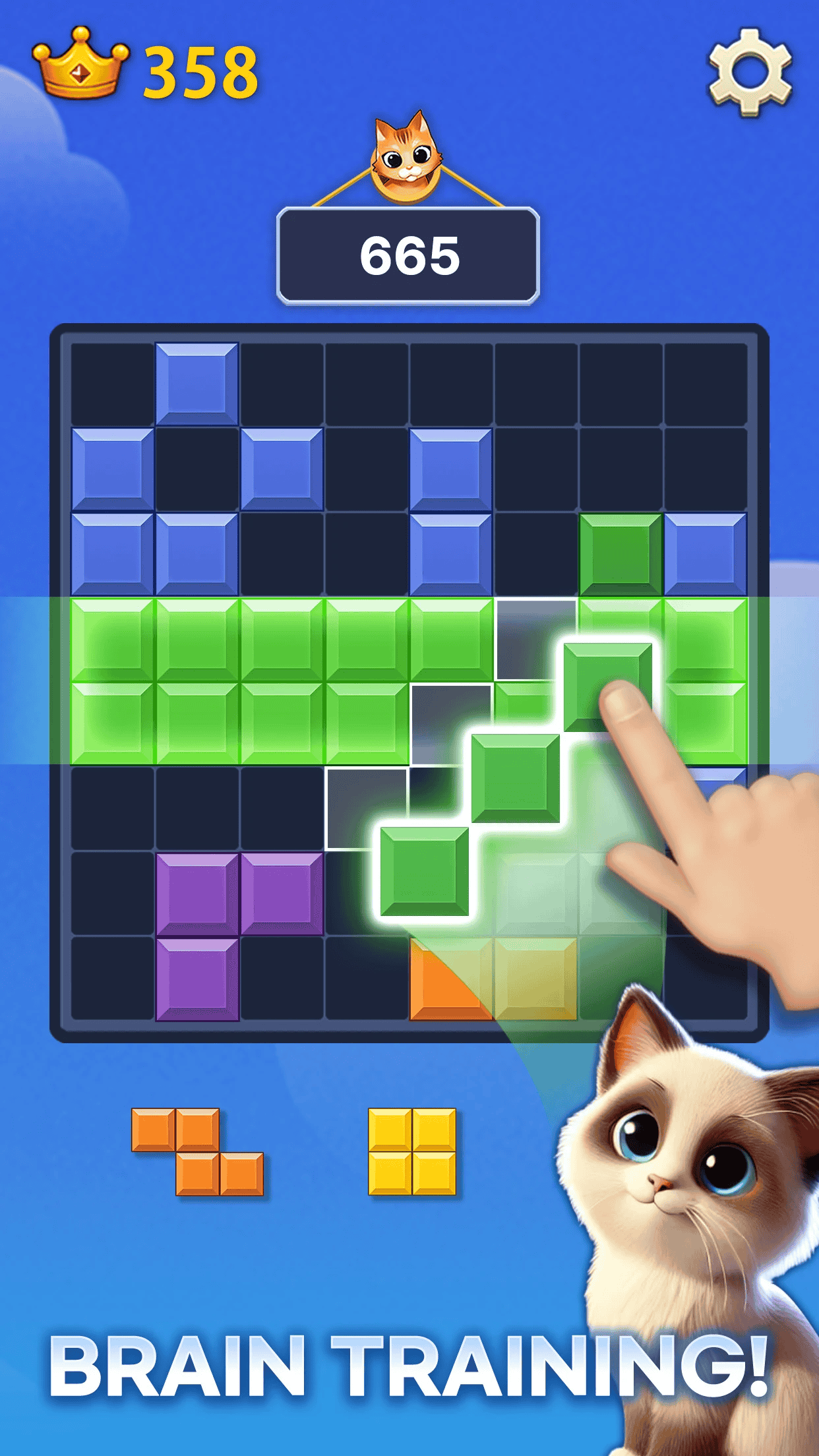 MEOWBLOCK advanced puzzle with special blocks